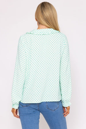Carraig Donn Green Dobby Jacquard Blouse