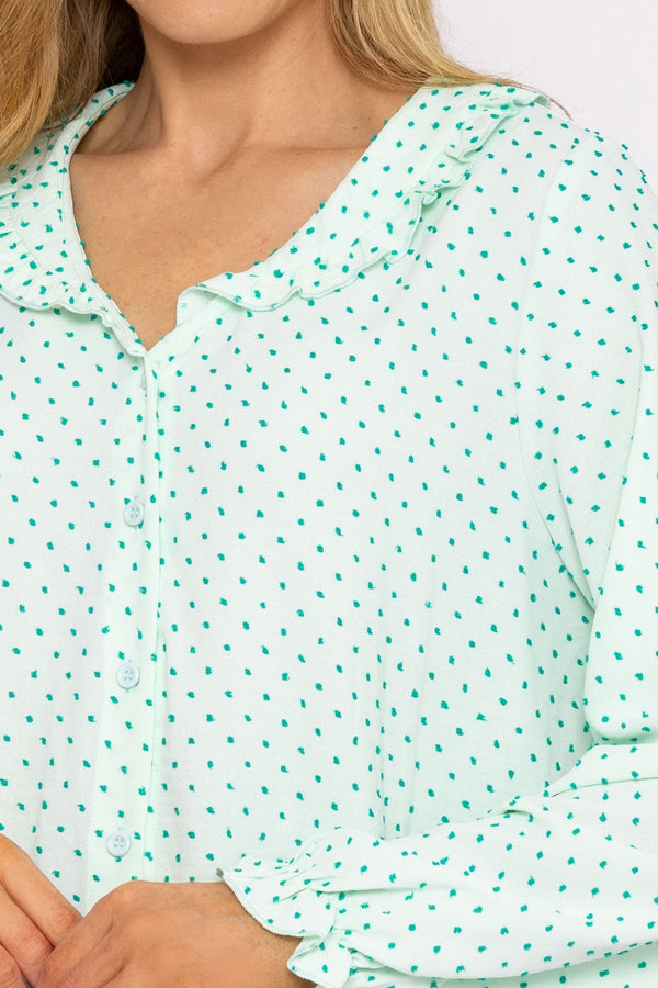 Carraig Donn Green Dobby Jacquard Blouse