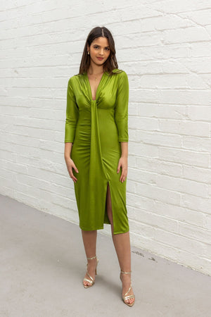 Carraig Donn Green Fitted Midi Dress