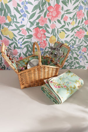 Carraig Donn Green Floral 2 Person Picnic Basket