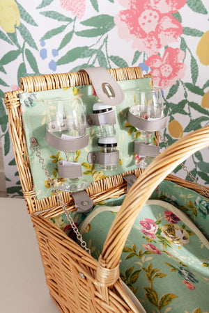 Carraig Donn Green Floral 2 Person Picnic Basket