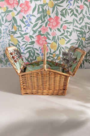 Carraig Donn Green Floral 2 Person Picnic Basket
