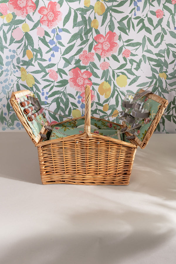 Carraig Donn Green Floral 2 Person Picnic Basket