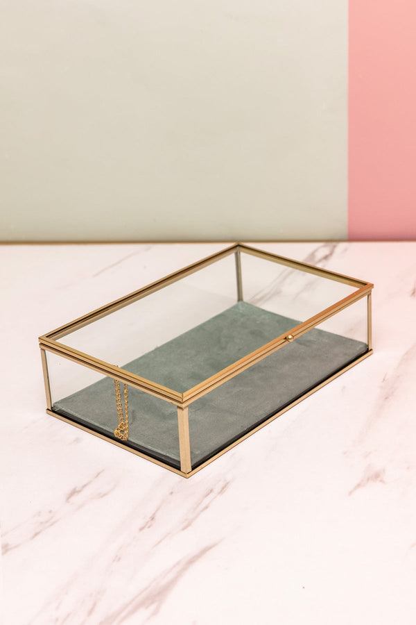 Carraig Donn Green Glass Lidded Jewellery Box