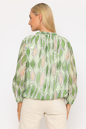 Carraig Donn Green High Neck Printed Top