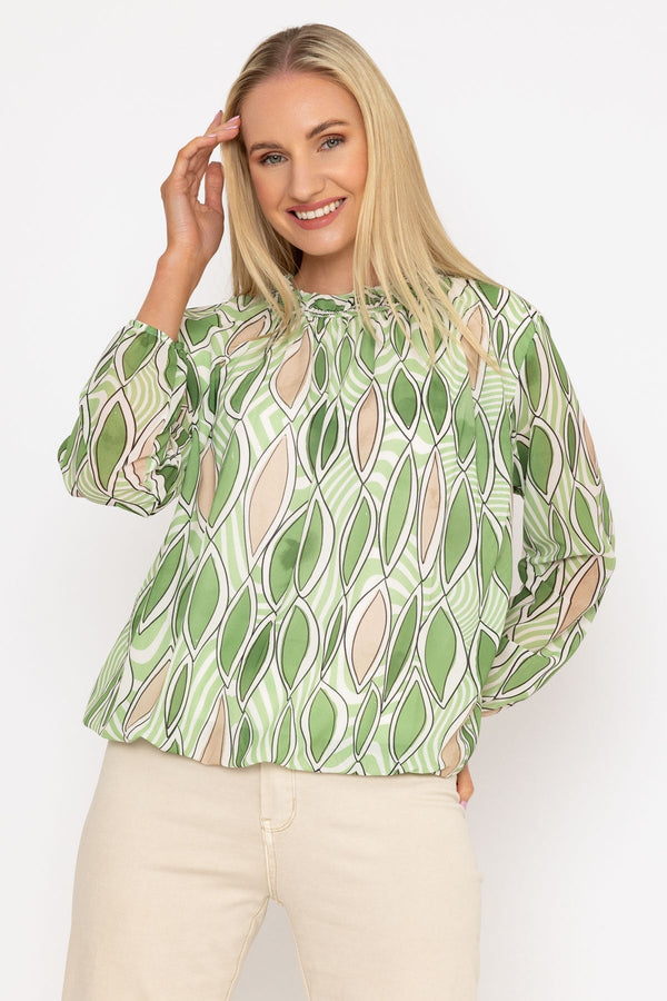 Carraig Donn Green High Neck Printed Top