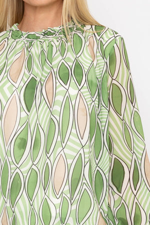 Carraig Donn Green High Neck Printed Top