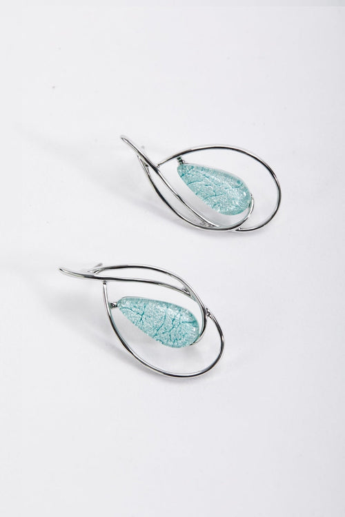 Green Marble Earrings