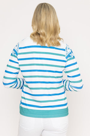 Carraig Donn Green Printed Breton Top