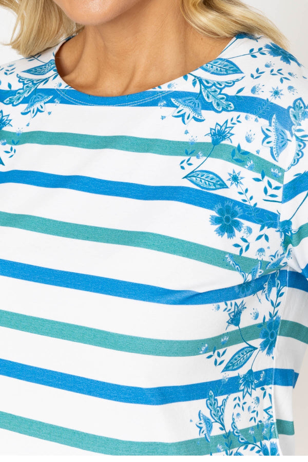 Carraig Donn Green Printed Breton Top