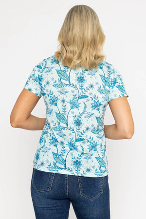 Carraig Donn Green Printed Burnout Top