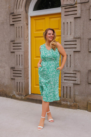 Carraig Donn Green Printed Jersey Dress