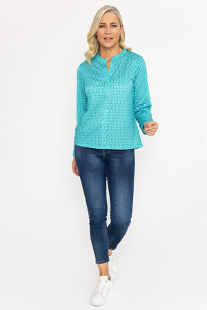Carraig Donn Green Printed Jersey Top