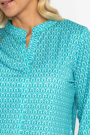 Carraig Donn Green Printed Jersey Top