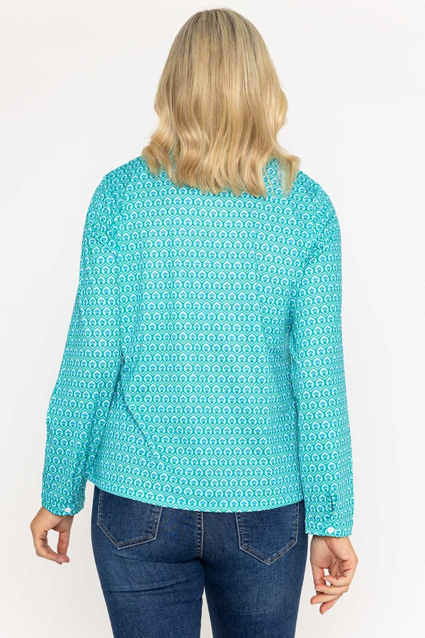 Carraig Donn Green Printed Jersey Top
