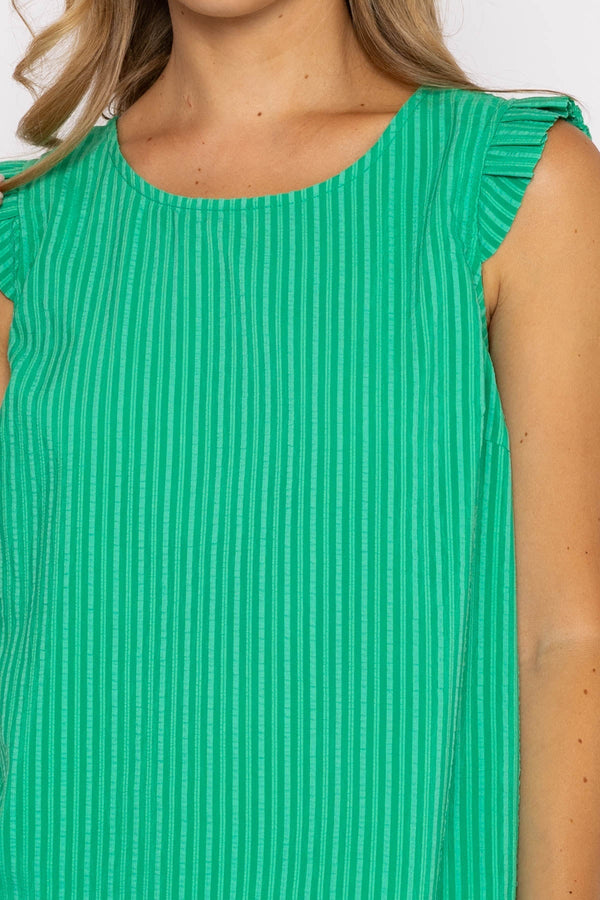 Carraig Donn Green Ruffle Sleeveless Top