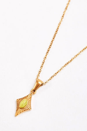 Carraig Donn Green Stone Diamond Pendant Necklace