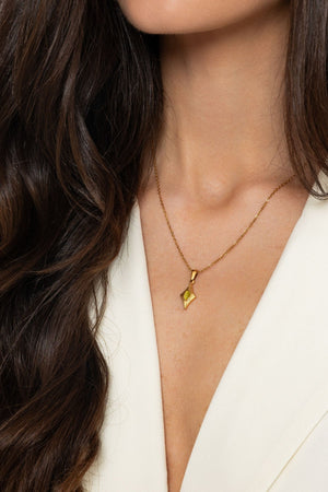 Carraig Donn Green Stone Diamond Pendant Necklace