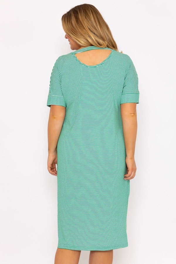 Carraig Donn Green Striped Jersey Dress