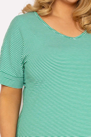 Carraig Donn Green Striped Jersey Dress