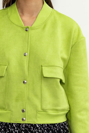 Carraig Donn Green Suede Bomber Jacket
