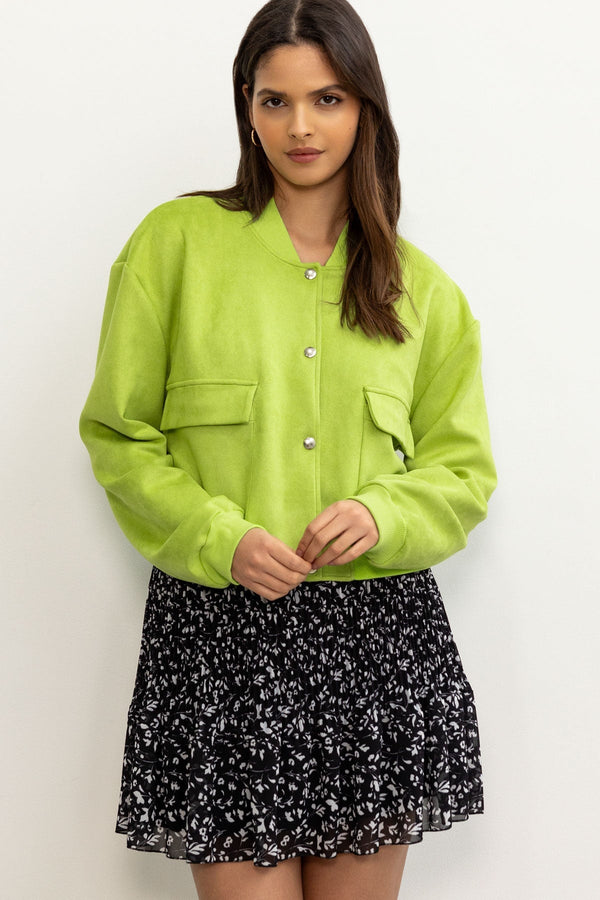 Carraig Donn Green Suede Bomber Jacket