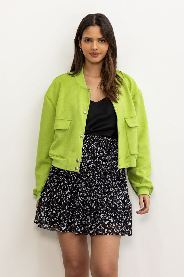 Carraig Donn Green Suede Bomber Jacket