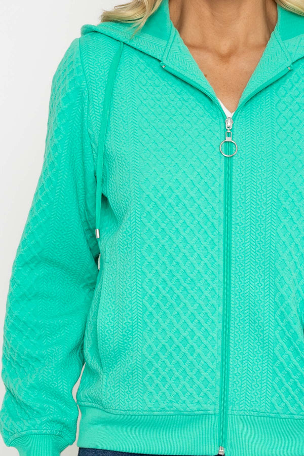 Carraig Donn Green Textured Jersey Hoodie