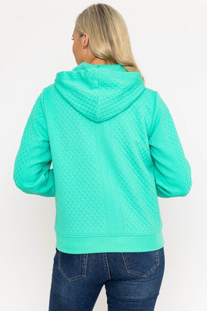 Carraig Donn Green Textured Jersey Hoodie