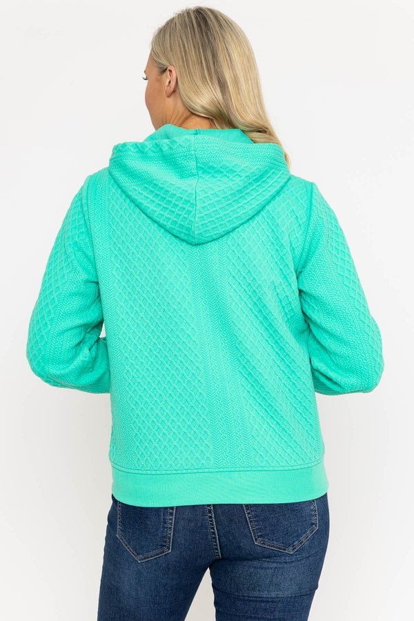 Carraig Donn Green Textured Jersey Hoodie