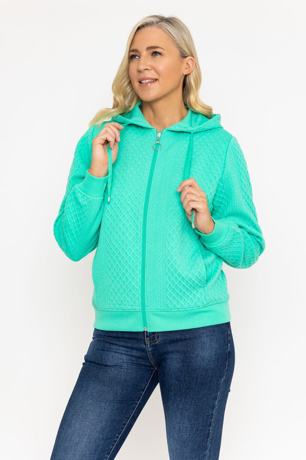 Carraig Donn Green Textured Jersey Hoodie