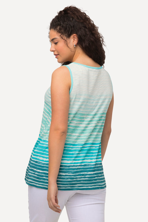 Carraig Donn Green Tie-Dye Style Striped Vest Top