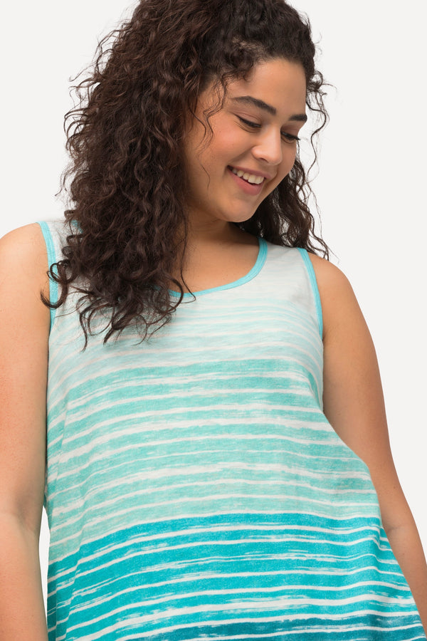 Carraig Donn Green Tie-Dye Style Striped Vest Top