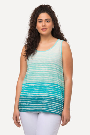 Carraig Donn Green Tie-Dye Style Striped Vest Top
