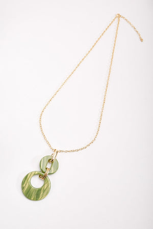 Carraig Donn Green Tortoise Drop Link Necklace