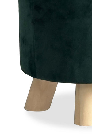 Carraig Donn Green Velour Footstool