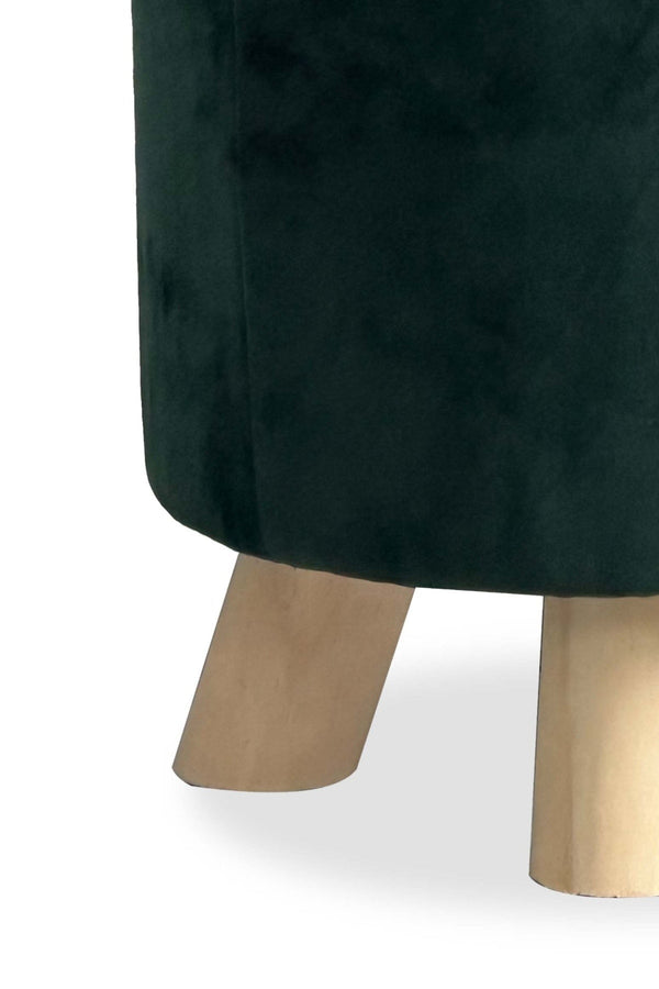 Carraig Donn Green Velour Footstool