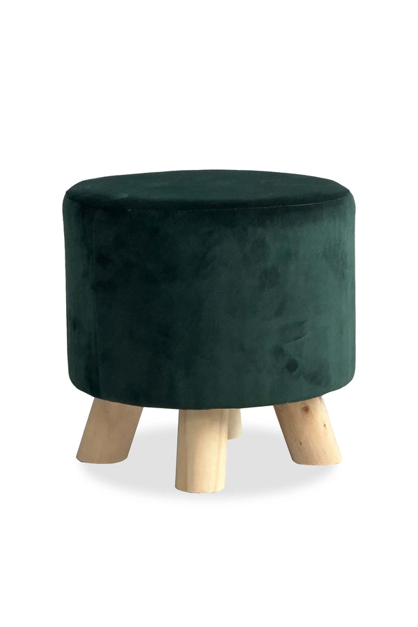 Carraig Donn Green Velour Footstool