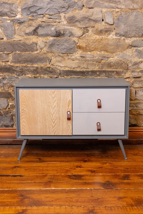 Grey And Wood Sideboard