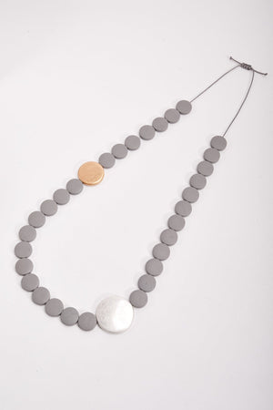 Carraig Donn Grey Beaded Necklace With Adjustable Knot