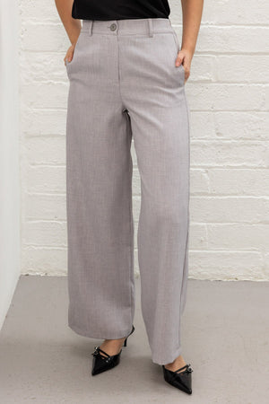 Carraig Donn Grey Tailored Wide Leg Trousers