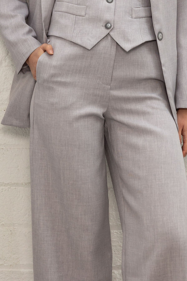 Carraig Donn Grey Tailored Wide Leg Trousers