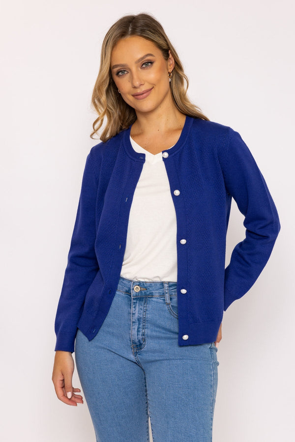 Carraig Donn Heart Cardigan in Navy