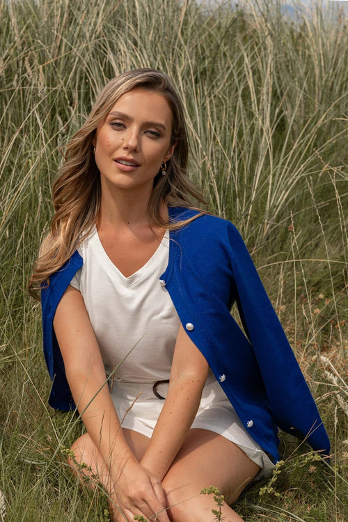 Carraig Donn Heart Cardigan in Navy