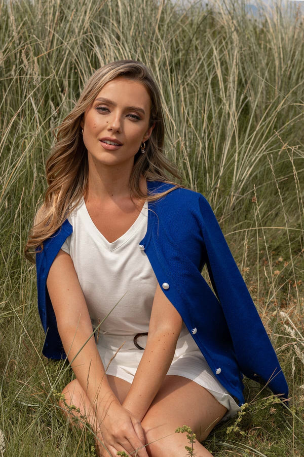 Carraig Donn Heart Cardigan in Navy