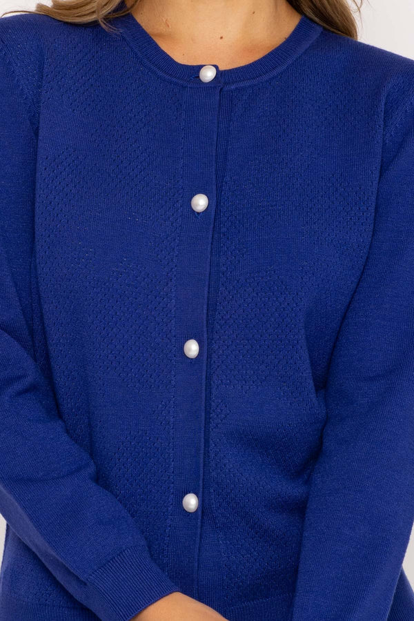 Carraig Donn Heart Cardigan in Navy