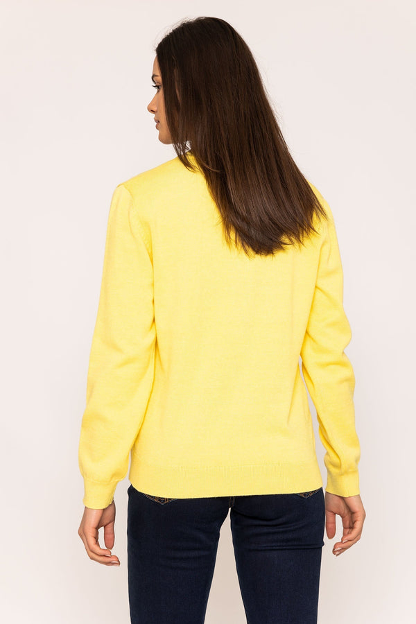 Carraig Donn Heart Cardigan in Yellow