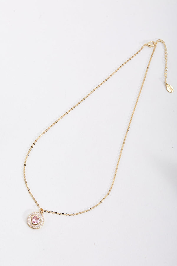 Carraig Donn Heart Shaped Pink Diamond Necklace