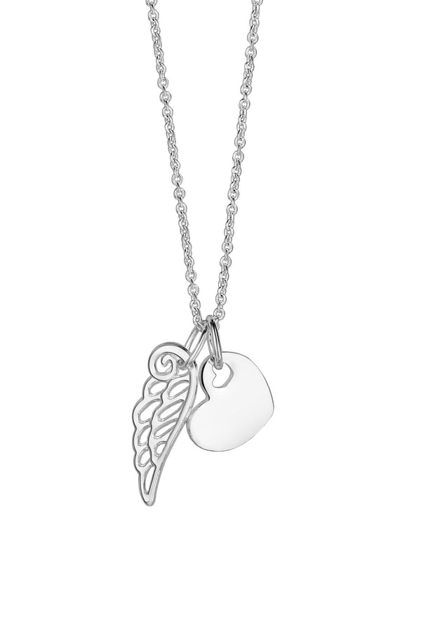 Carraig Donn Heart with Angel Wing Pendant