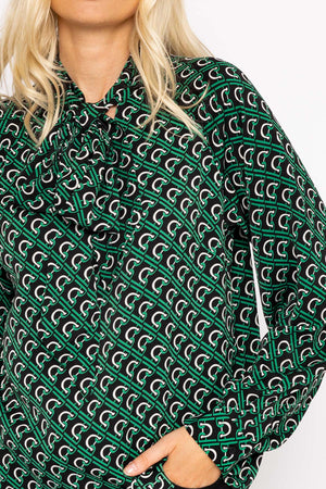 Carraig Donn Heritage Print Blouse in Green